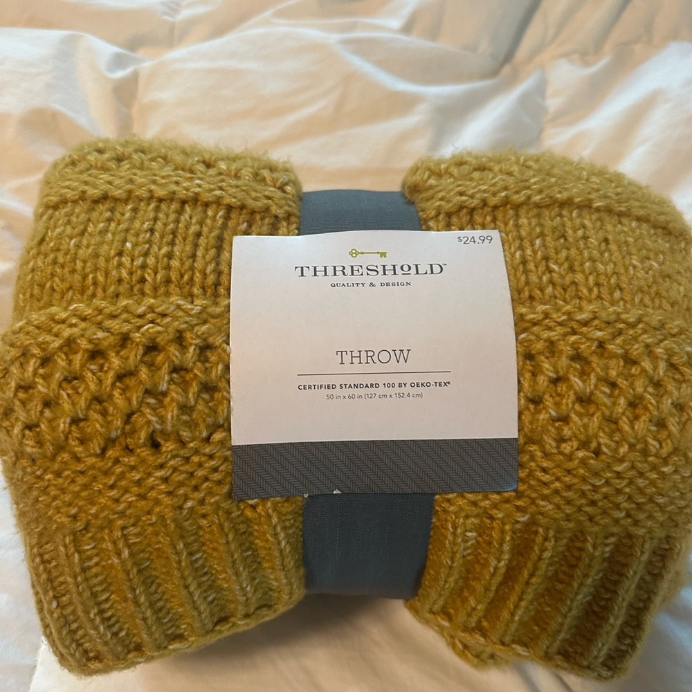 Threshold Mustard Yellow Throw Blanket